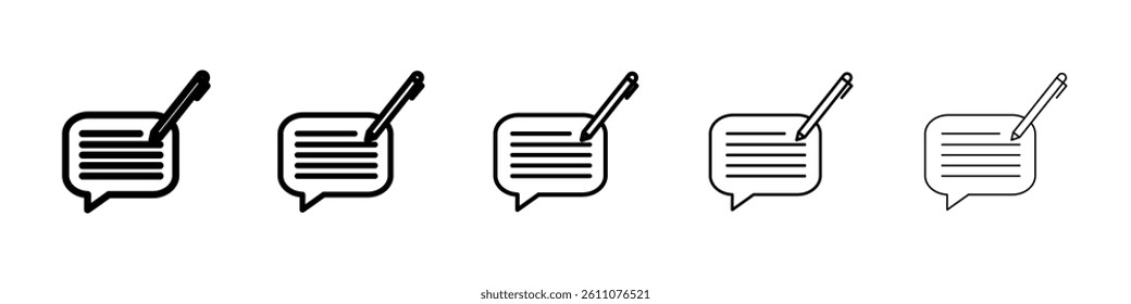 Message writing icon Symbol mark in Outline style