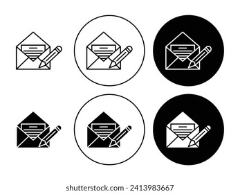 Message Writing Vector Illustration Set. Notepad message writing form sign suitable for apps and websites UI design style.