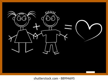 message written in chalk on a blackboard; vector illustration;