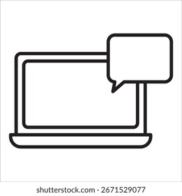Mensaje, diálogo, chat, burbuja de discurso Vector de contorno de icono de stock