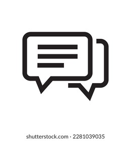 icono de mensajería, chat, icono, vector, ilustración, burbuja, texto, diálogo, diseño, charla, mensaje, plano, contorno