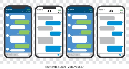 Messages app chat text box template vector illustration