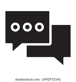 Mensajes icono negro. Ilustración vectorial.