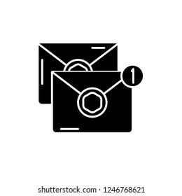 Messages black icon, vector sign on isolated background. Messages concept symbol, illustration 