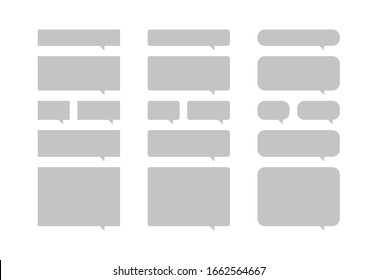 Messages Bubbles. Speech Bubbles Icons. Flat Messages Bubbles. Set of Speech Icons.