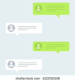 Messages bubbles in trendy flat design. Chat messages for social network
