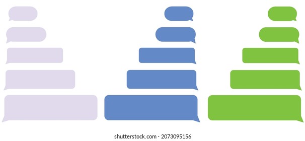 Messages Bubbles. Vector design template of message bubbles chat boxes. Place your own text to the message clouds. Composed dialogues using samples bubbles
