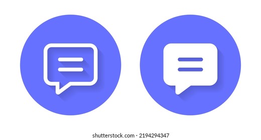 Mensajes, chat, vector de icono de burbuja de voz en estilo plano