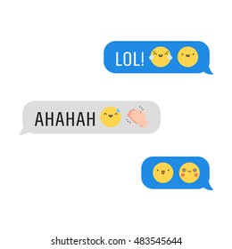 Messages with cute emoji and text. Part three.