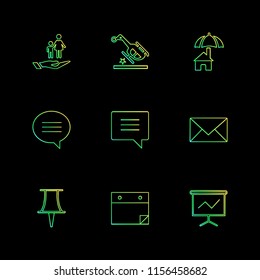 messages  email  document  speaker sound  mute  file  folder  search  focus  target  icon vector design  flat  collection style creative  icons
