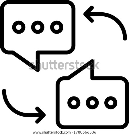 Messages Exchange Concept, Bubble Chat with bi directional arrows vector  icon design, one to one Conversation Symbol on White background