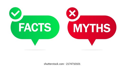 Messages facts myths. Vector illustration. stock image.