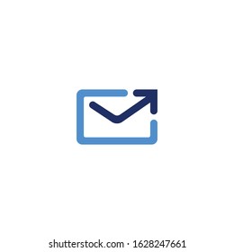 messages grow mail logo design vector 