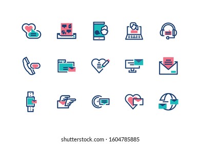 Messages icon set design, email mail letter marketing communication card and document theme Vector illustration