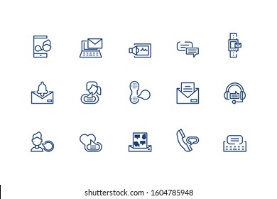 Messages icon set design, email mail letter marketing communication card and document theme Vector illustration
