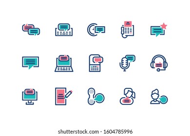 Messages icon set design, email mail letter marketing communication card and document theme Vector illustration