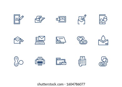 Messages icon set design, email mail letter marketing communication card and document theme Vector illustration