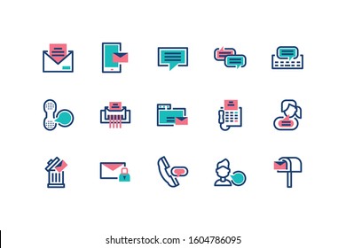 Messages icon set design, email mail letter marketing communication card and document theme Vector illustration