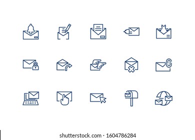 Messages icon set design, email mail letter marketing communication card and document theme Vector illustration