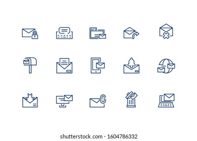 Messages icon set design, email mail letter marketing communication card and document theme Vector illustration