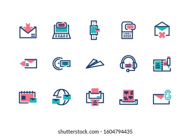 Messages icon set design, email mail letter marketing communication card and document theme Vector illustration