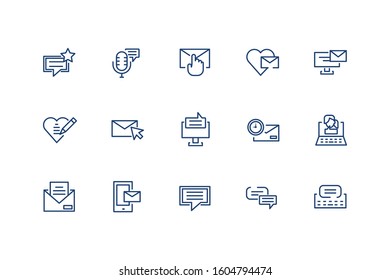 Messages icon set design, email mail letter marketing communication card and document theme Vector illustration
