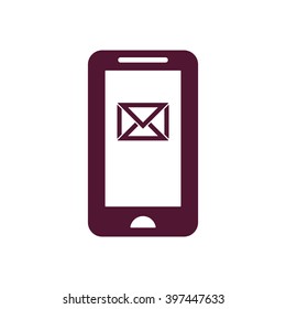  messages. Icon, vector illustration. Flat design  