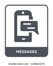 messages icon vector on white background, messages trendy filled icons from Mobile app collection, messages simple element illustration