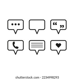 Messages icons different. Chat icon set. Chat dialogue bubble text. Vector illustration. Stock image. 
