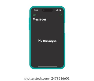 Messages interface in phone mobile screen vector. Mobile, phone, screen, smartphone, technology, message, interface. Can use for banner, web design, poster. Vector isolated on white background.