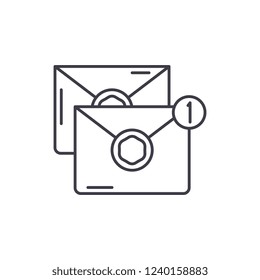 Messages line icon concept. Messages vector linear illustration, symbol, sign