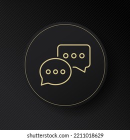 Icono de línea de mensajes. Burlas de voz con puntos, intercambio de información, carta, mensajes de texto, mensajería, en línea, notificación, alerta. Concepto de comunicación. Icono de línea de vector para negocios y publicidad.