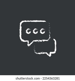 Messages linear chalk icon. Hand drawing effect. Vector isolated black illustration