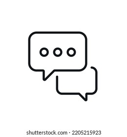 Messages linear icon. Meeting. Discussion. Chat. Thin line customizable illustration. Contour symbol. Vector isolated outline drawing. Editable stroke