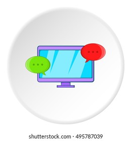 Messages on computer icon. Cartoon illustration of messages on computer vector icon for web