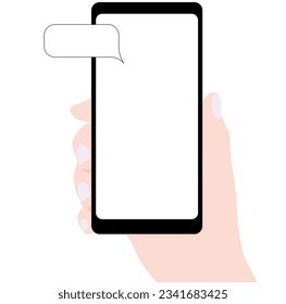messages on the phone in a woman's hand