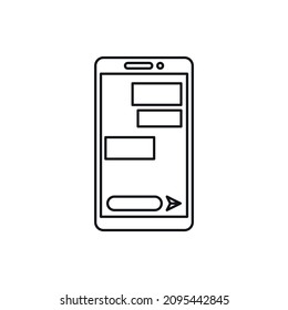 Mensajes en el icono de vector simple de smartphone.