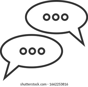 Messages on a white background. Vector linear icon.