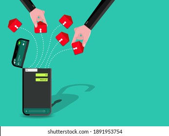 Messages pass into the hands of others from inside the phone with the security gap. Changes in the confidentiality agreements and security vulnerabilities of the phone messaging application. 