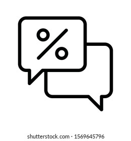 messages popup and discount tag vector with lineal style