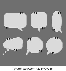 Messages quotes. Chat message icon. Dialog frame. Comment square balloon. Vector illustration.