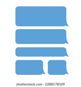 Mensajes o burbujas de voz aislados en un fondo blanco. Ilustración vectorial, diseño plano.