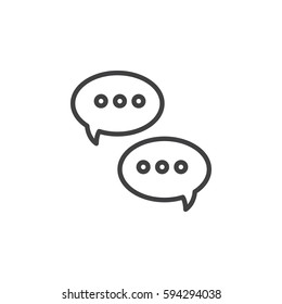 Messages speech bubbles line icon, outline vector sign, linear style pictogram isolated on white. Symbol, logo illustration. Editable stroke. Pixel perfect