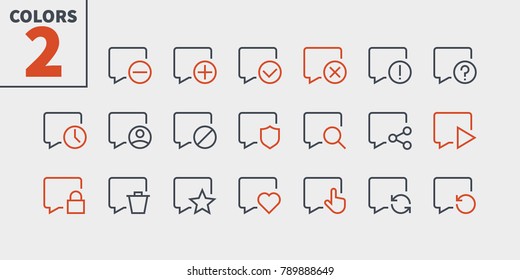 Messages UI Pixel Perfect Well-crafted Vector Thin Line Icons 48x48 Ready for 24x24 Grid for Web Graphics and Apps with Editable Stroke. Simple Minimal Pictogram Part 3-5