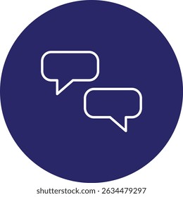 Messages Vector Line Circle Icon Design