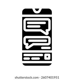 messaging app bubble hybrid work glyph icon vector. messaging app bubble hybrid work sign. isolated symbol illustration