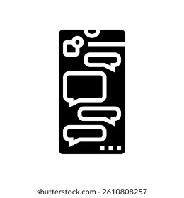 messaging app bubble hybrid work glyph icon vector. messaging app bubble hybrid work sign. isolated symbol illustration