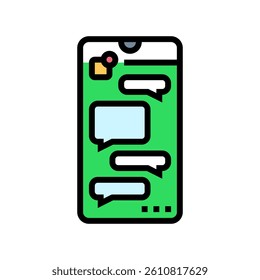 messaging app bubble hybrid work color icon vector. messaging app bubble hybrid work sign. isolated symbol illustration