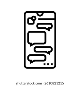 messaging app bubble hybrid work line icon vector. messaging app bubble hybrid work sign. isolated contour symbol black illustration
