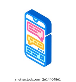 messaging app bubble hybrid work isometric icon vector. messaging app bubble hybrid work sign. isolated symbol illustration
